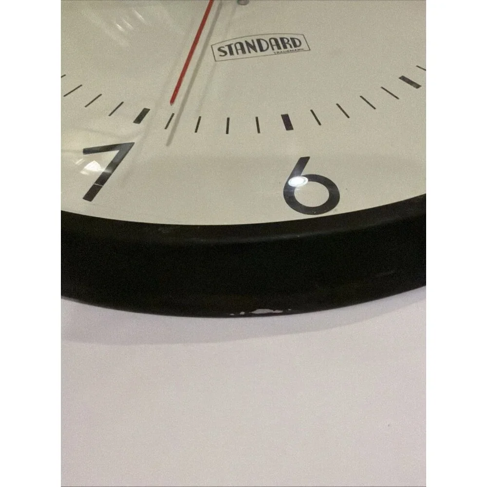 Vintage 1970s Standard Electric Time Co. Industrial School Wall Clock Working